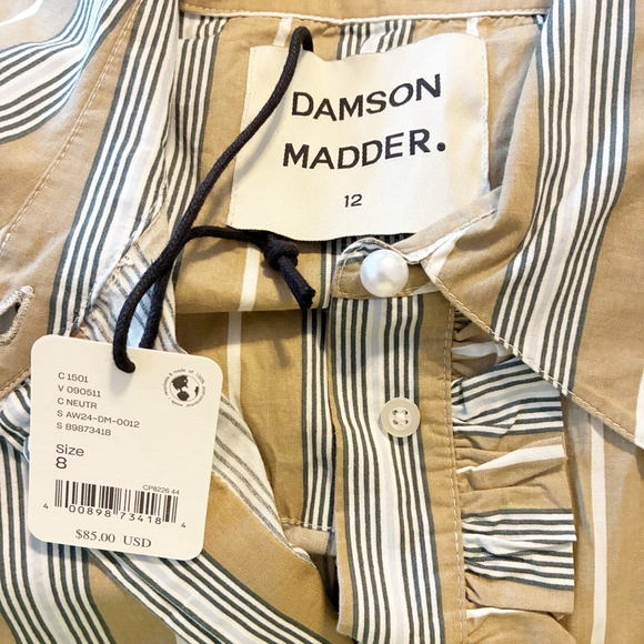 Damson Madder NWT Kylie ruffled button down long sleeve shirt size UK12(US 8) - Picture 2 of 16